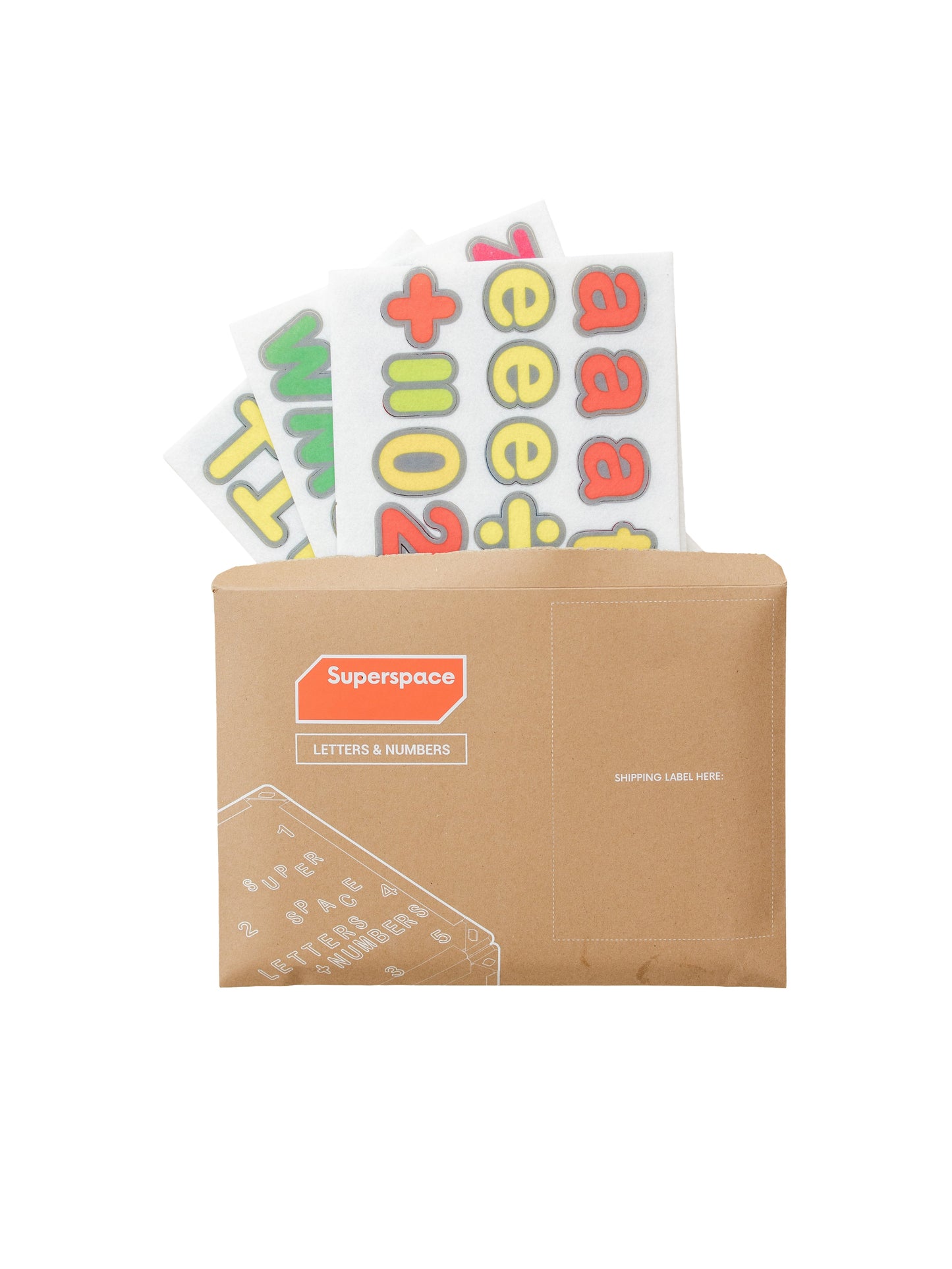 The Letters and Numbers pack by Superspace enhances creativity in the classroom and at home. The giant magnetic tiles are sold separately. 