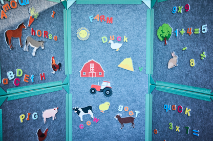 The Letters and Numbers pack by Superspace enhances creativity in the classroom and at home. The giant magnetic tiles are sold separately. 
